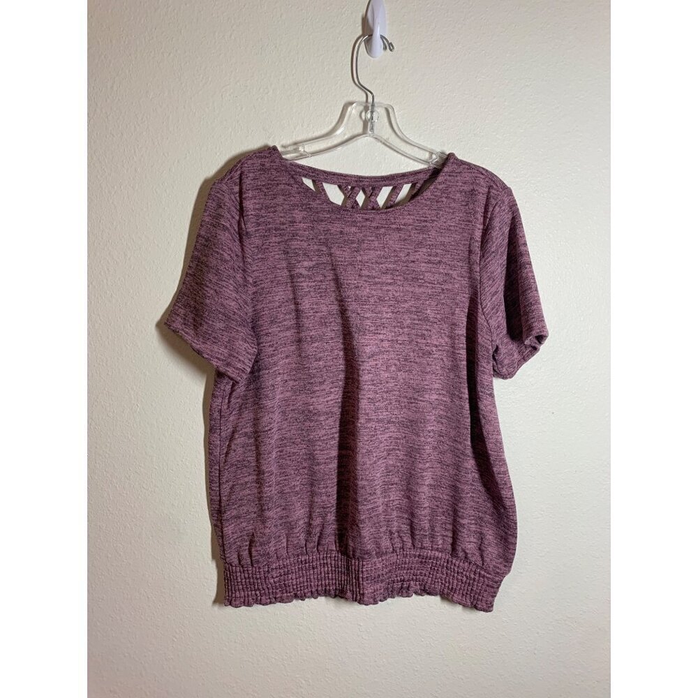 Always Indigo Knit Top Business Casual Office ShortSleeve Shirt Pink Size Medium